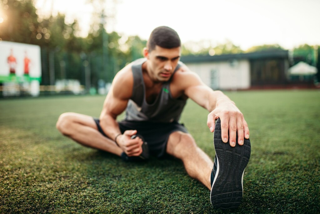 Male athlete on outdoor fitness workout